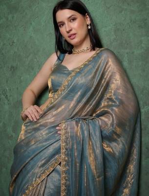 Embellished zari supernet kanjeevaram saree 1