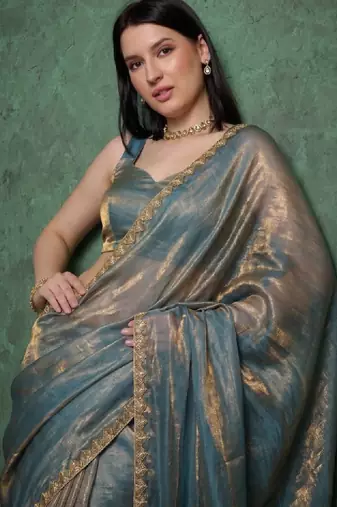 Embellished zari supernet kanjeevaram saree