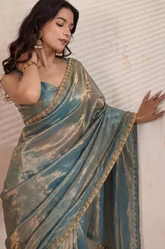 Embellished zari supernet kanjeevaram saree