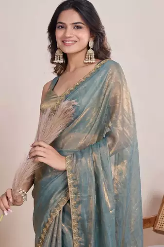 Embellished zari supernet kanjeevaram saree