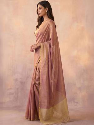 Colourblocked zari tissue kanjeevaram saree 3