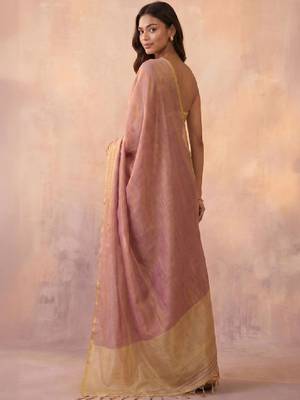 Colourblocked zari tissue kanjeevaram saree 4