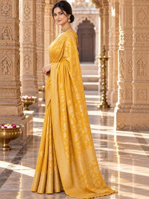 Floral zari silk blend designer kanjeevaram saree 2
