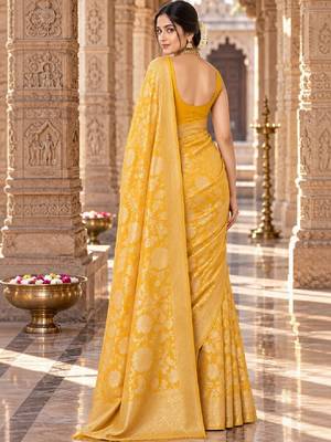 Floral zari silk blend designer kanjeevaram saree 3