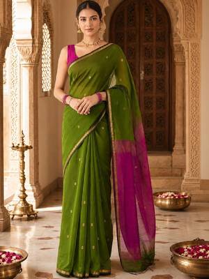 Woven design embroidered designer kanjeevaram saree 1