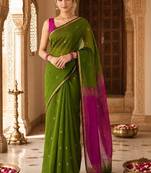 Woven design embroidered designer kanjeevaram saree