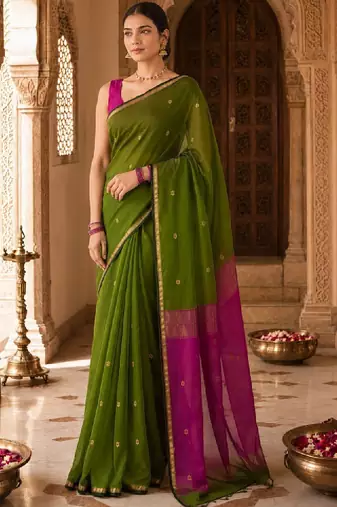 Woven design embroidered designer kanjeevaram saree