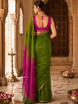 Woven design embroidered designer kanjeevaram saree 3