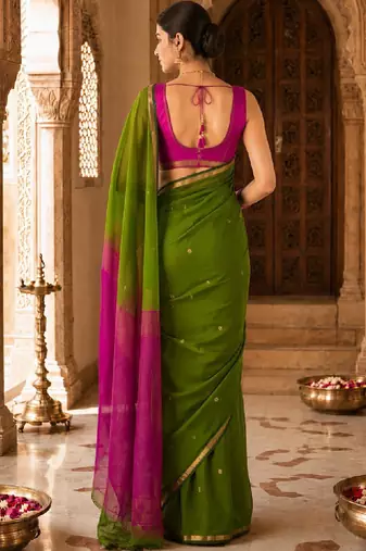 Woven design embroidered designer kanjeevaram saree