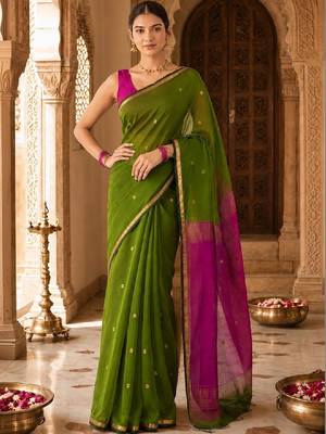 Woven design embroidered designer kanjeevaram saree 4