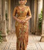 Floral zari art silk designer kanjeevaram saree
