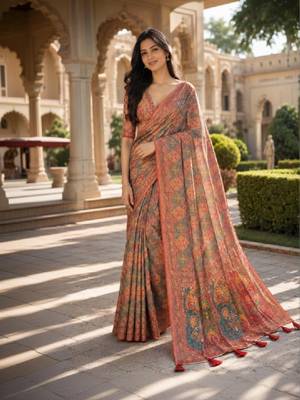 Floral art silk kanjeevaram saree 1