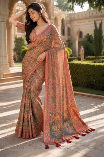 Floral art silk kanjeevaram saree