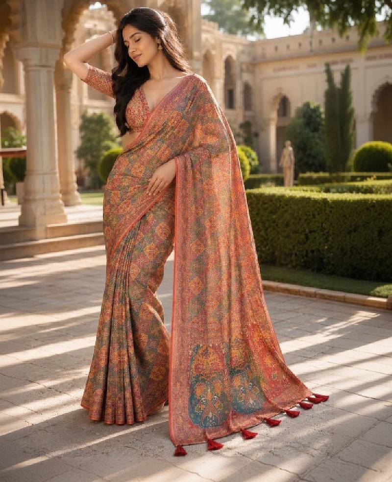 Floral art silk kanjeevaram saree