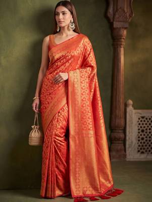 Woven design zari art silk kanjeevaram saree 1