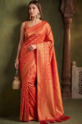 Woven design zari art silk kanjeevaram saree