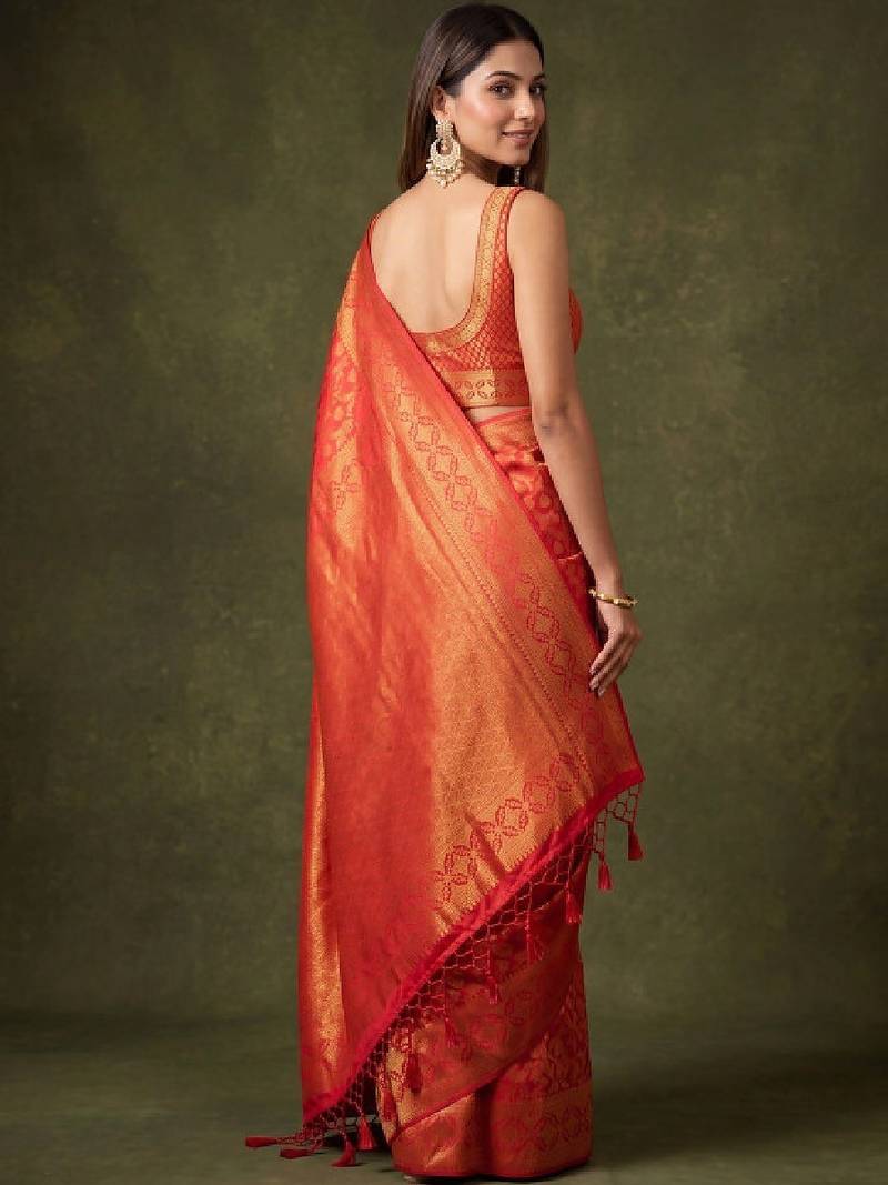 Woven design zari art silk kanjeevaram saree