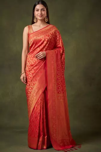 Woven design zari art silk kanjeevaram saree