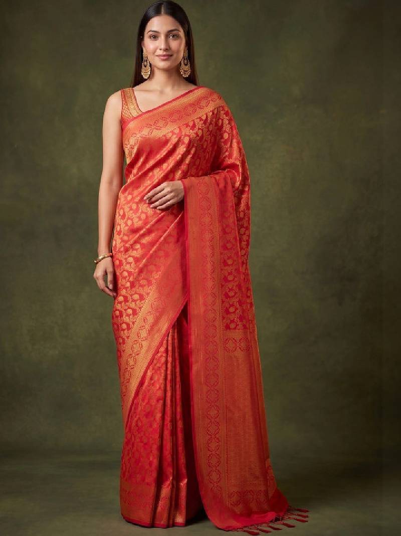 Woven design zari art silk kanjeevaram saree