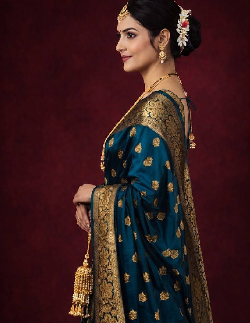 Woven design zari silk blend kanjeevaram saree