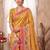Floral aari work silk blend designer kanjeevaram saree