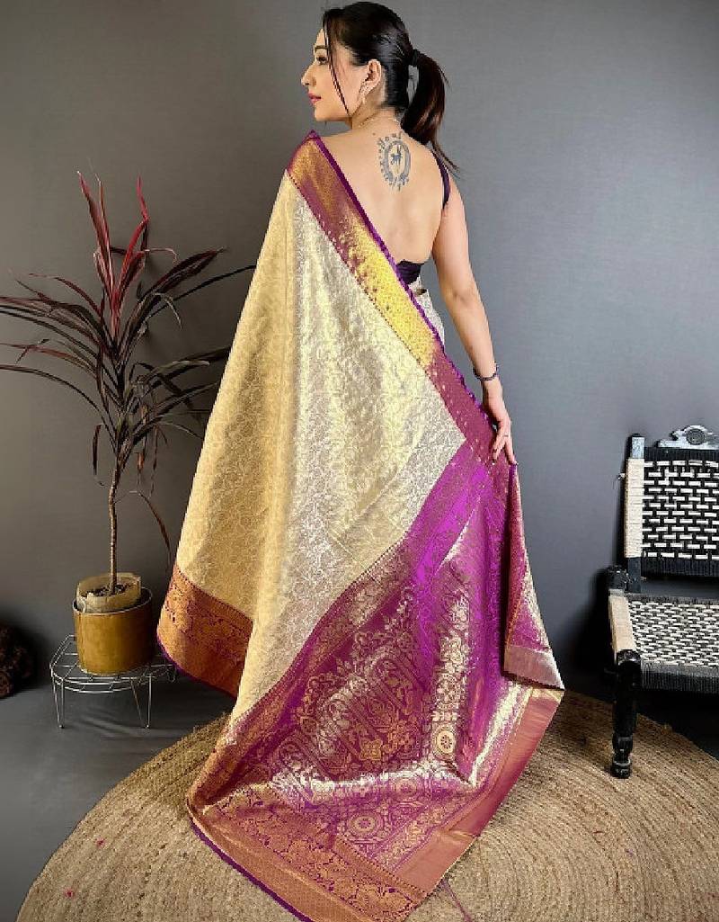 Woven design zari silk blend designer kanjeevaram saree
