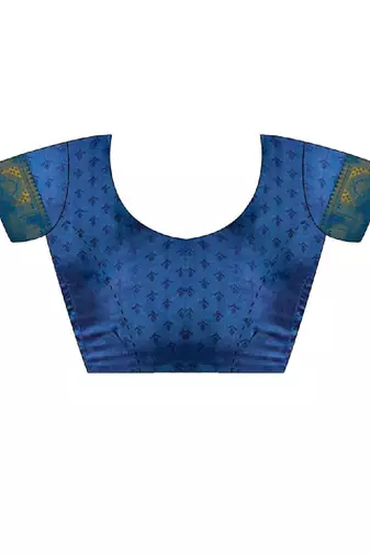 Blue kanjivaram woven design sarees with blouse piece unstiched blouse
