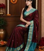 Woven design zari pure cotton kanjeevaram saree