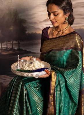 Woven design zari art silk kanjeevaram saree 1