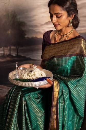 Woven design zari art silk kanjeevaram saree
