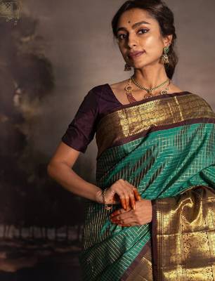 Woven design zari art silk kanjeevaram saree 2