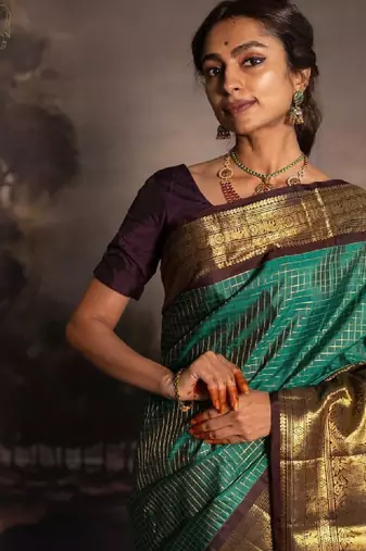 Woven design zari art silk kanjeevaram saree