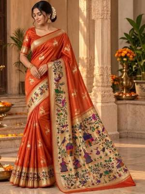 Woven design zari art silk kanjeevaram saree 1