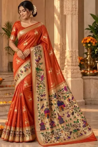 Woven design zari art silk kanjeevaram saree
