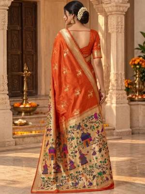 Woven design zari art silk kanjeevaram saree 2