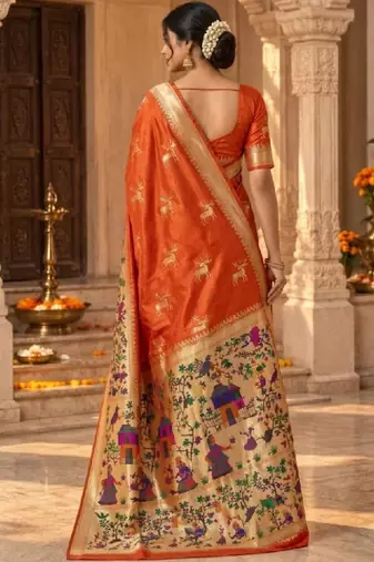 Woven design zari art silk kanjeevaram saree