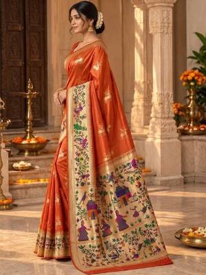 Woven design zari art silk kanjeevaram saree 3