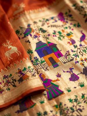 Woven design zari art silk kanjeevaram saree 4