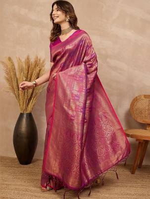 Woven design art silk designer kanjeevaram saree 3