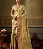 Woven design zari silk blend kanjeevaram saree