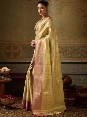 Woven design zari silk blend kanjeevaram saree 2