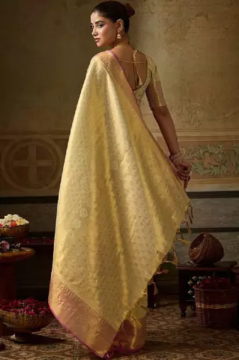 Woven design zari silk blend kanjeevaram saree