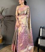 Woven design zari silk blend designer kanjeevaram saree