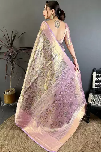 Woven design zari silk blend designer kanjeevaram saree