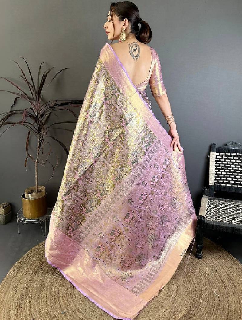Woven design zari silk blend designer kanjeevaram saree