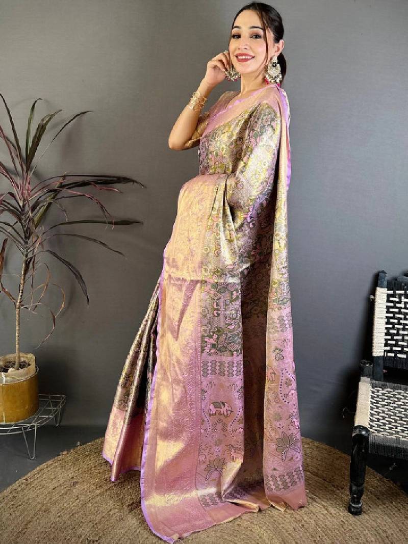 Woven design zari silk blend designer kanjeevaram saree