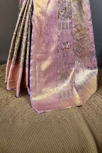 Woven design zari silk blend designer kanjeevaram saree
