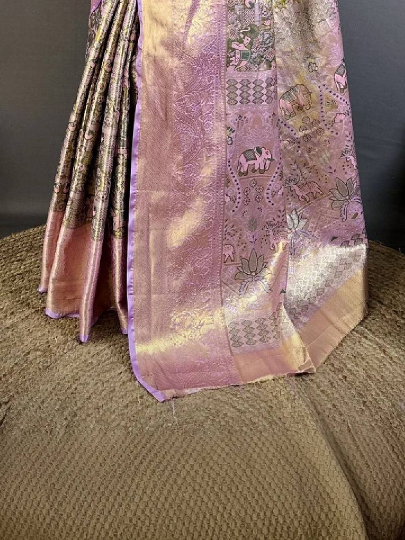 Woven design zari silk blend designer kanjeevaram saree