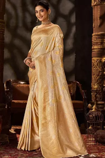Ethnic motifs zari art silk heavy work kanjeevaram saree