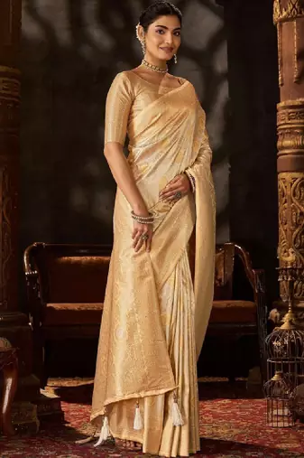 Ethnic motifs zari art silk heavy work kanjeevaram saree